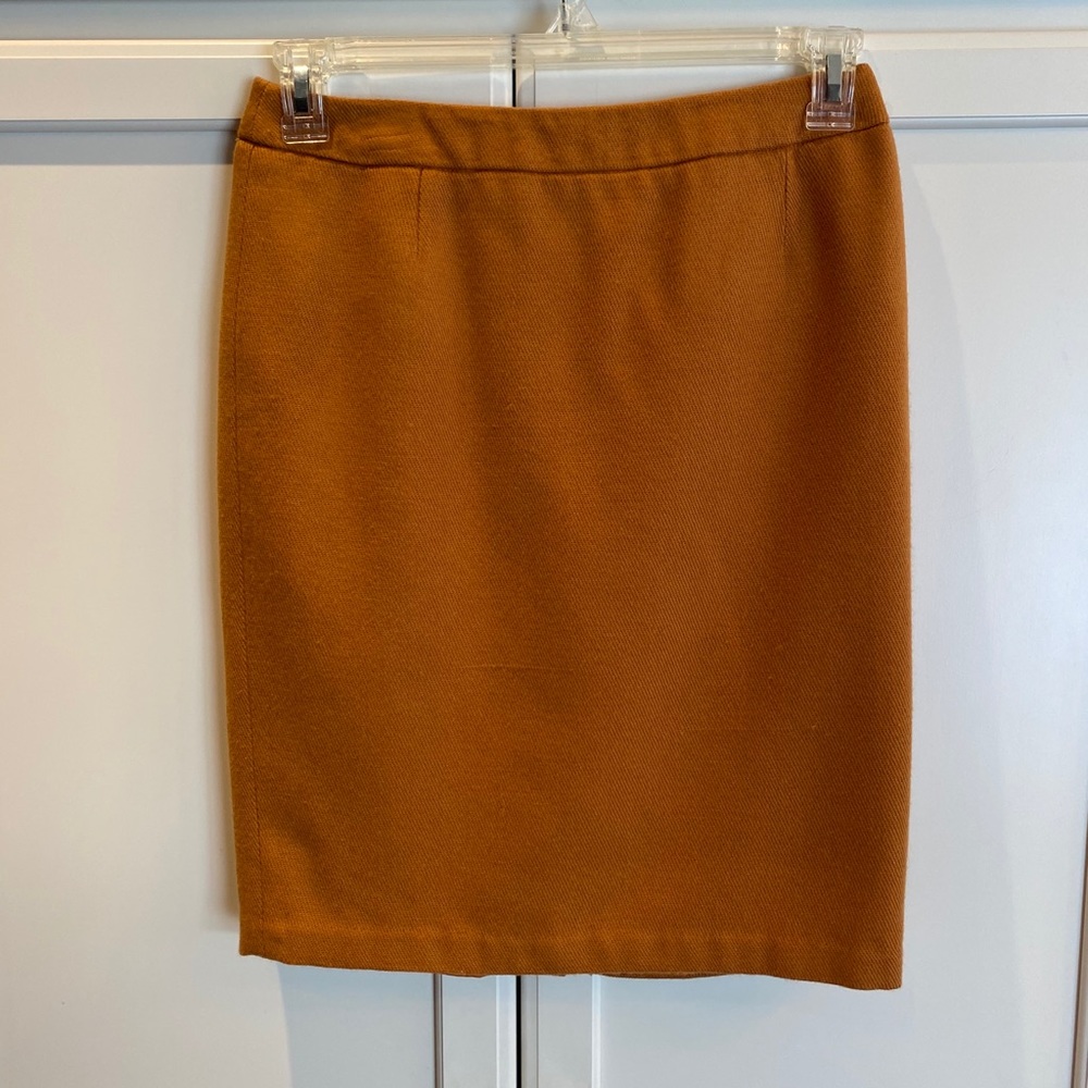 Pumpkin colored wool skirt
